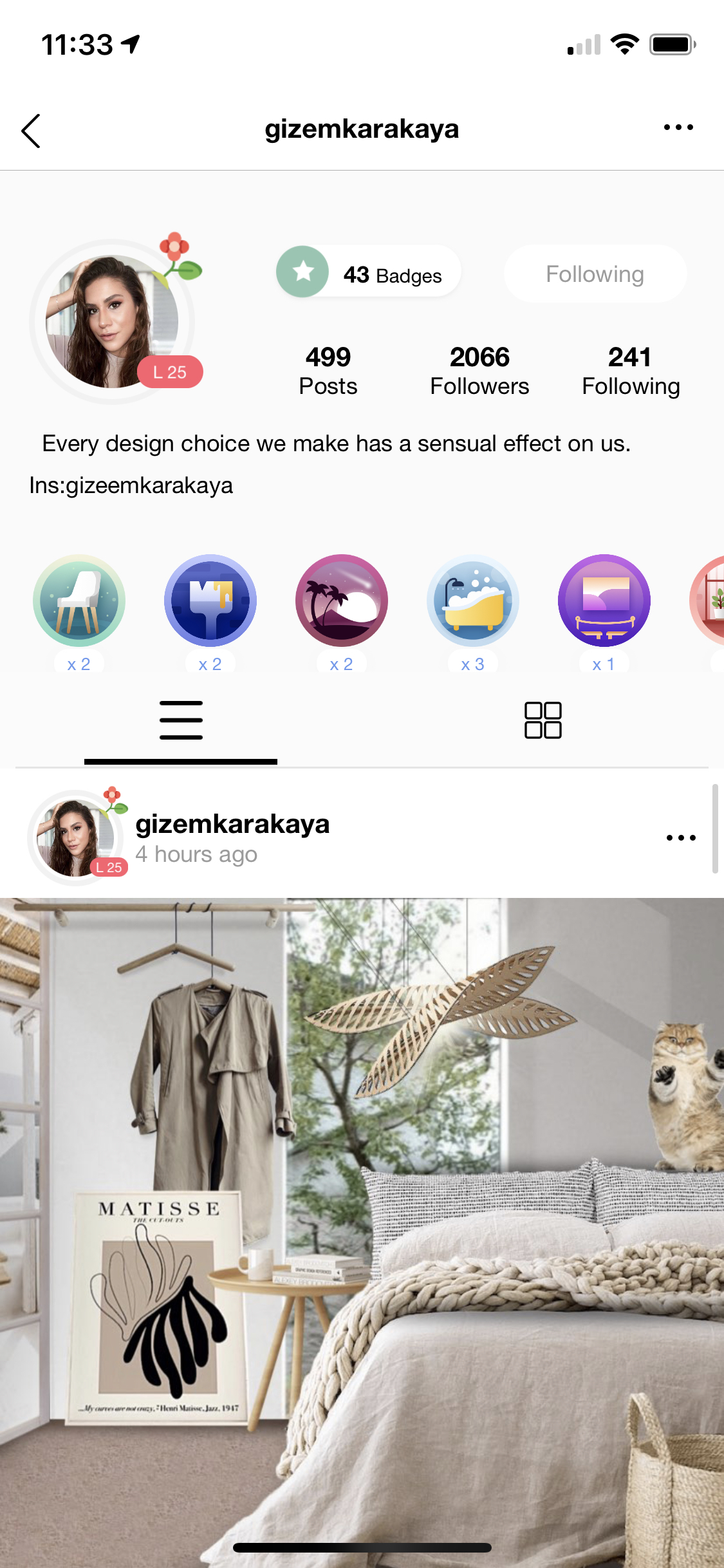 DecorMatters daily check-in and badges — mobile UI